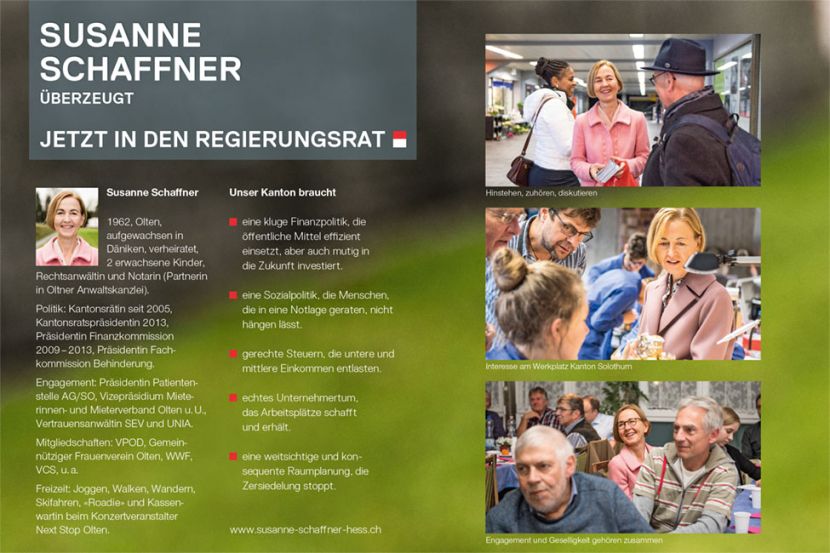 Wahlprospekt Susanne Schaffner